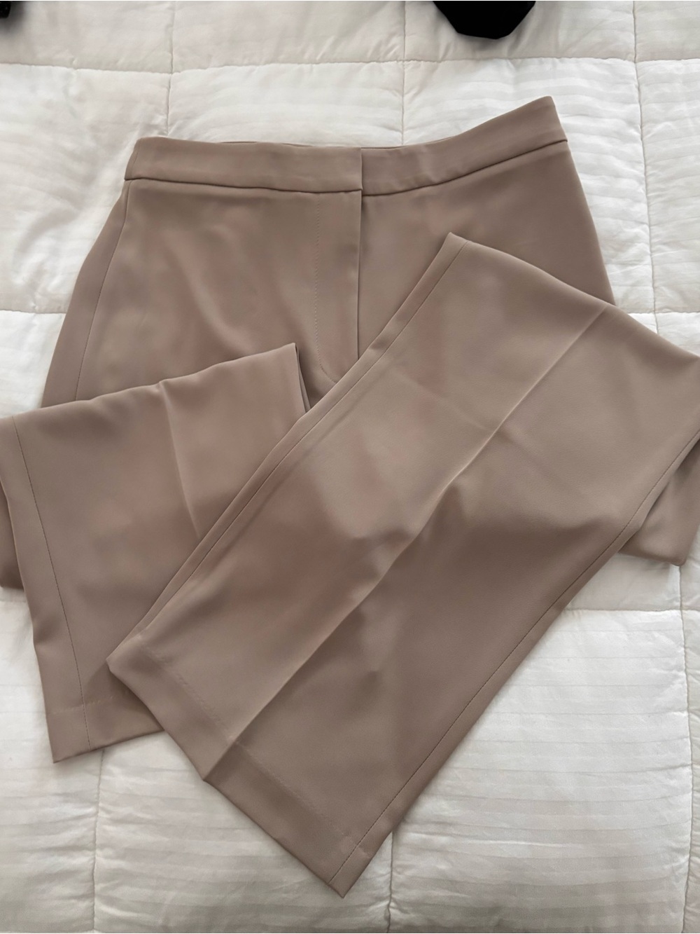 H&M Soft Drapey Beige Wide Leg Dress Pants with Creases